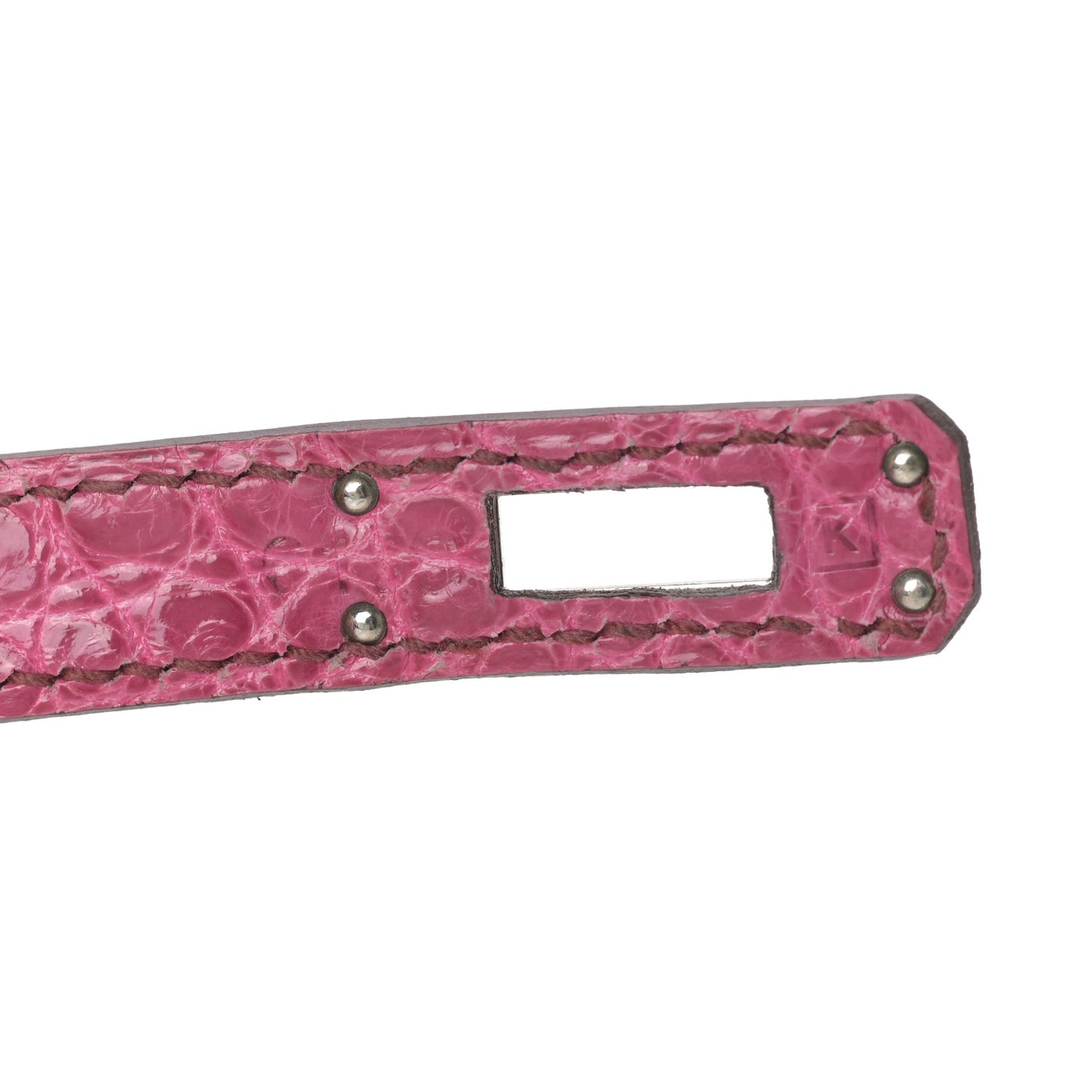 Shiny Alligator Kelly Pochette Fuchsia