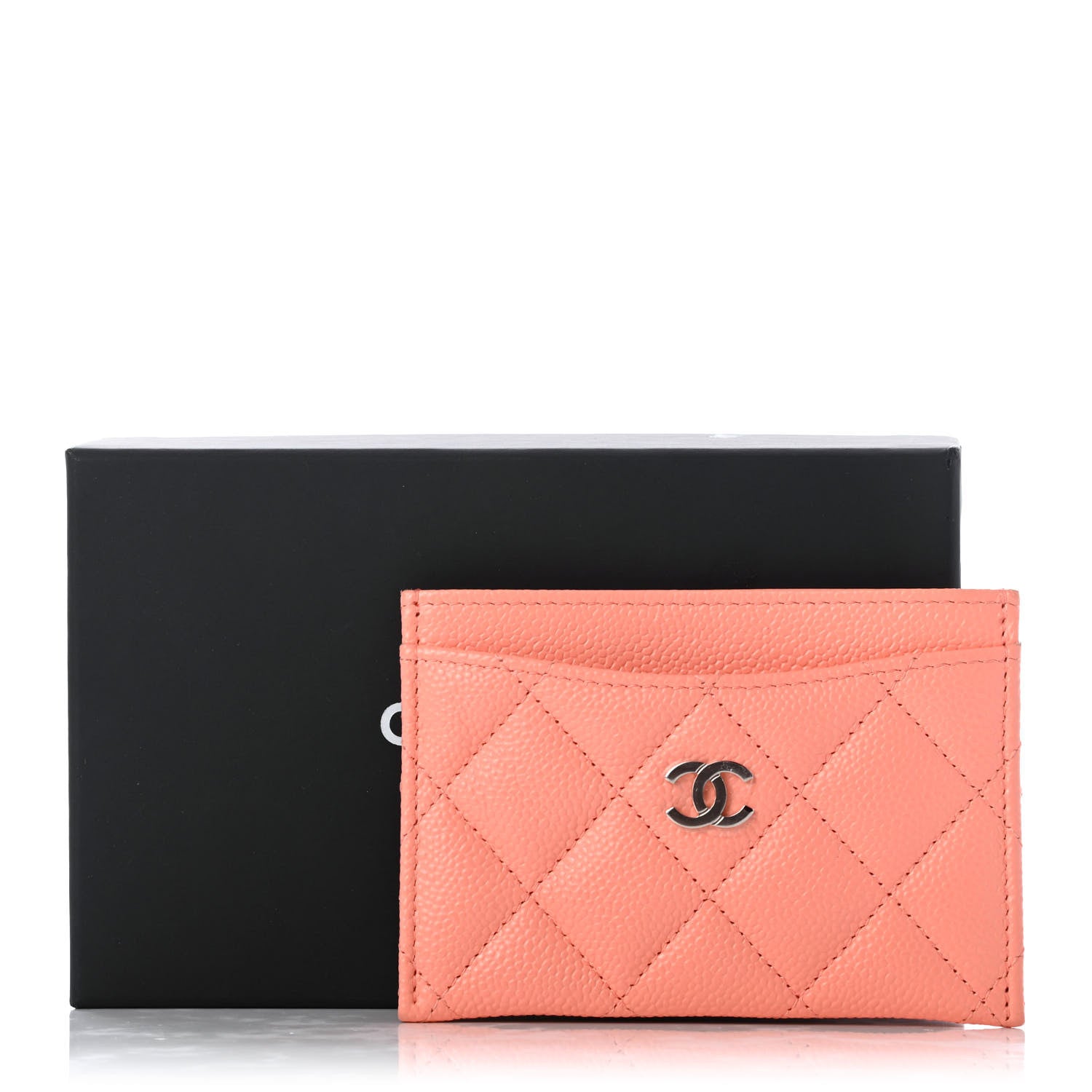Chanel Caviar Quilted Card Holder Coral 7 of 7