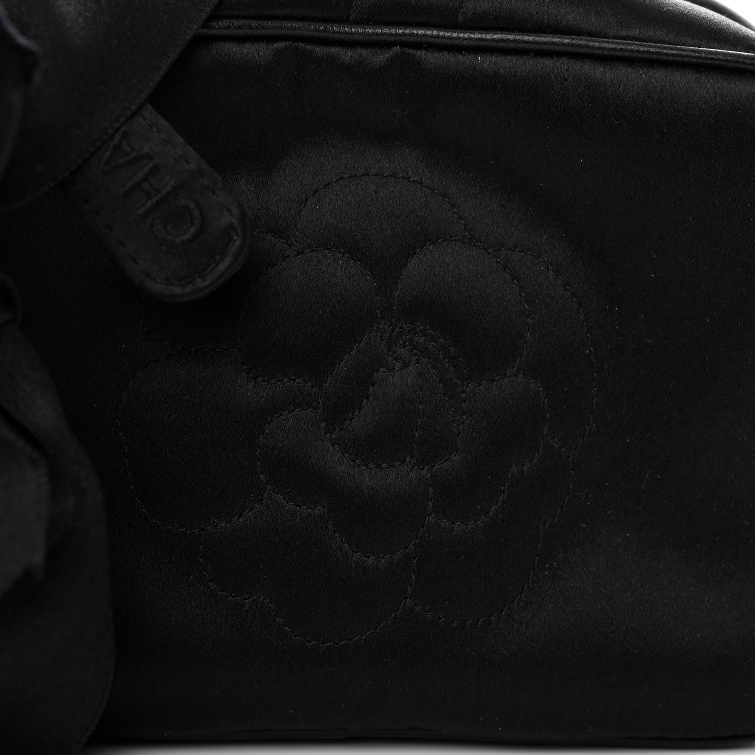 Chanel Satin Quilted Camellia Camera Case Black 16 of 22