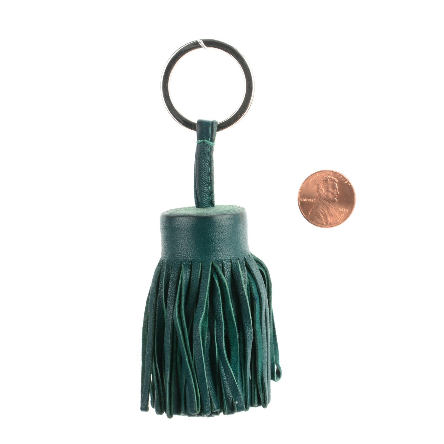 Hermes Lambskin Carmen Tassel Key Holder Malachite 2 of 4