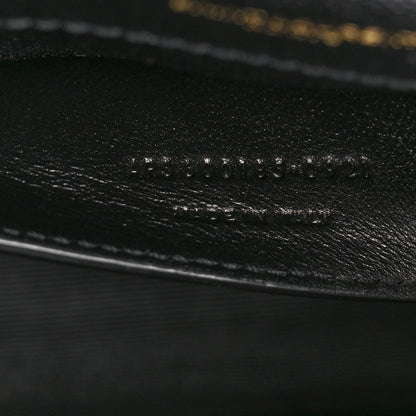 Saint Laurent Grain De Poudre Textured Mixed Matelasse Triquilt Medium Monogram Satchel Black 10 of 12