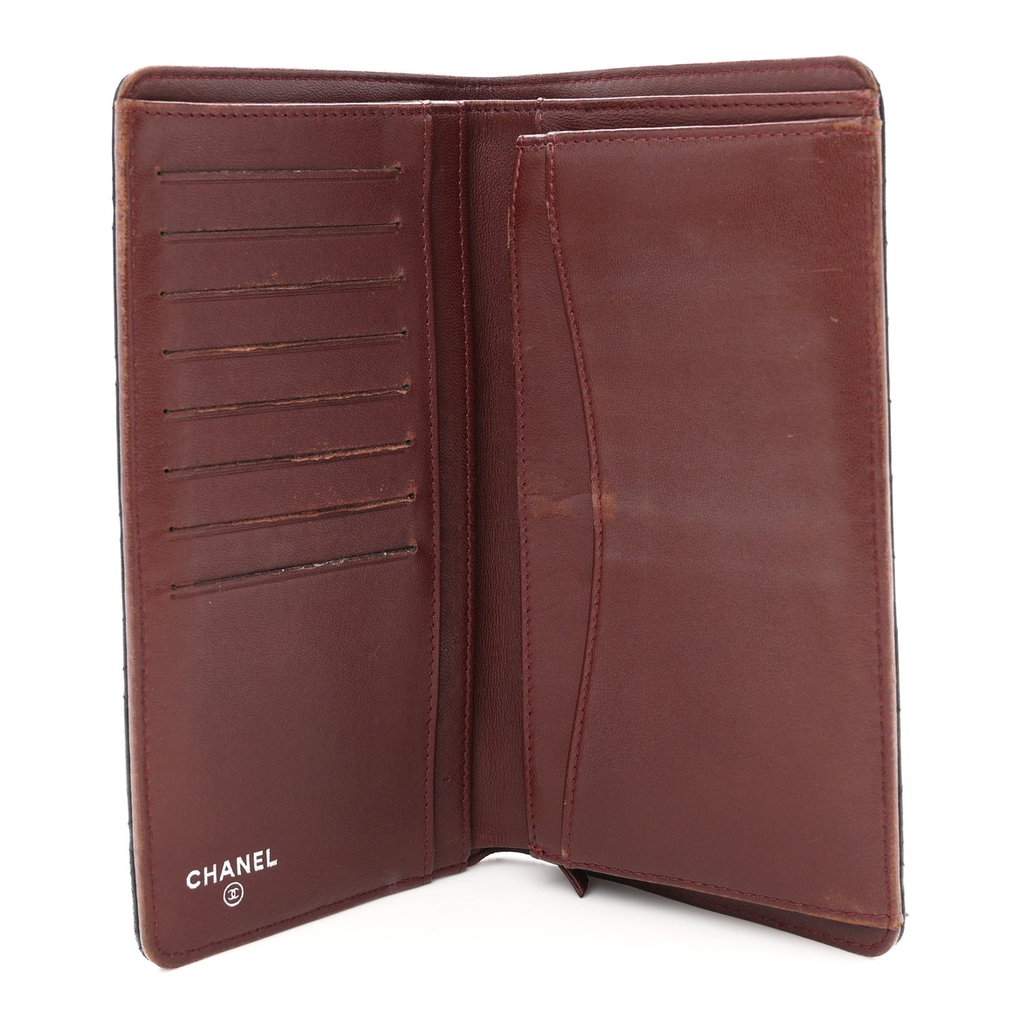 Lambskin Quilted Yen Wallet Black