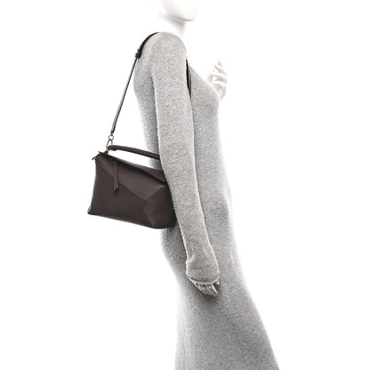 Loewe Soft Grained Calfskin Small Puzzle Edge Bag Dark Chestnut 2 of 11