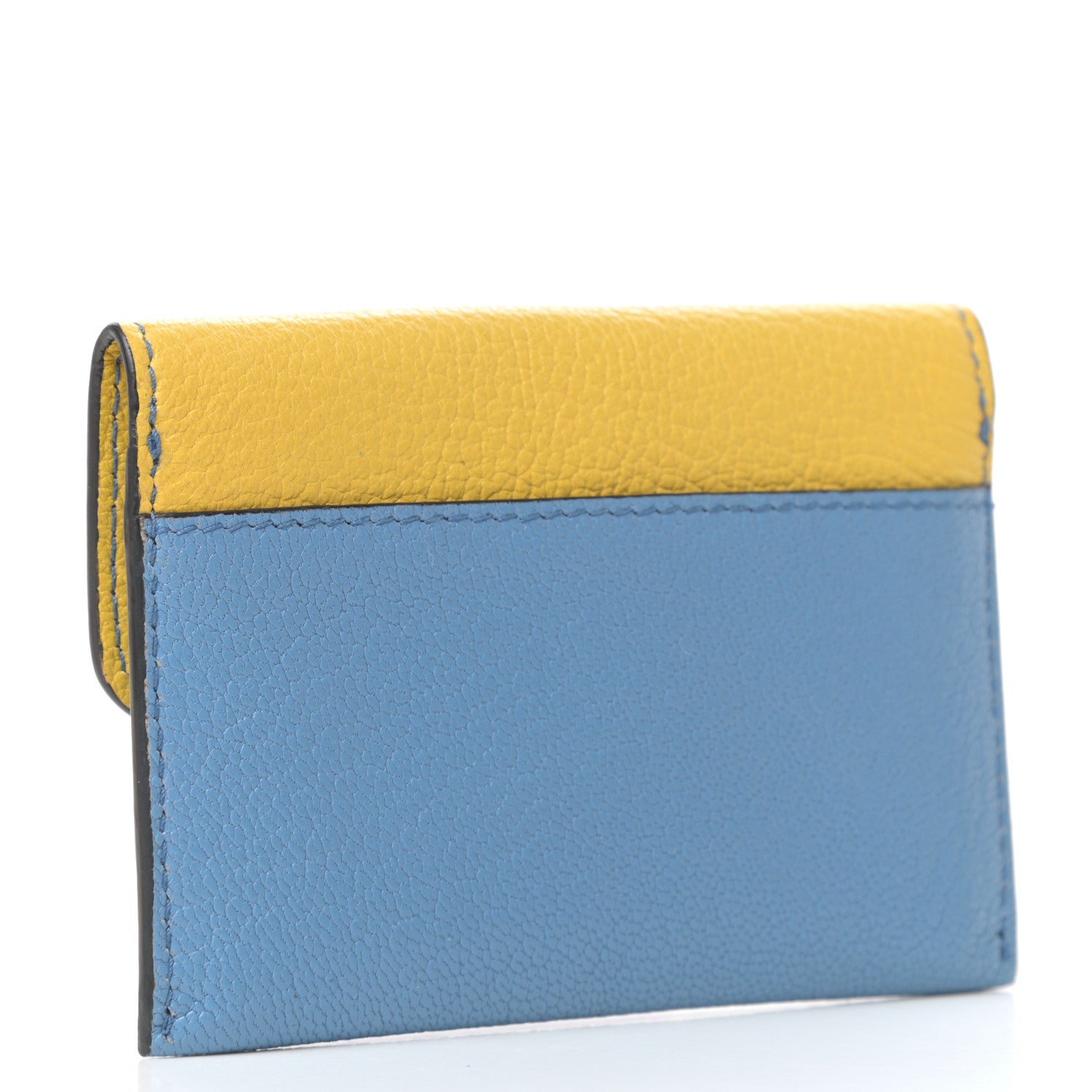 Miu Miu Goatskin Madras Bicolor Flap Wallet Limone Cielo 3 of 6