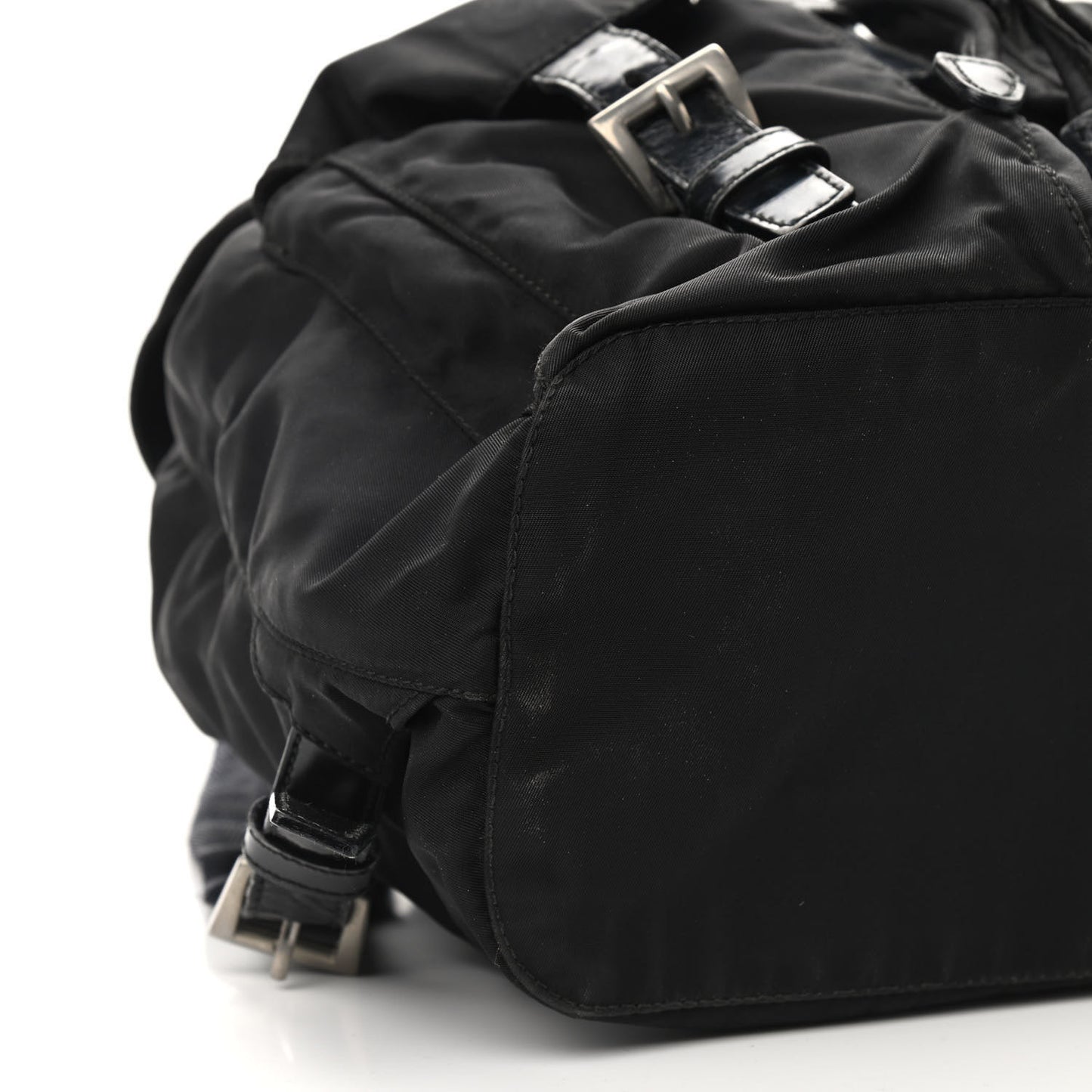Nylon Vela Double Buckle Backpack Black