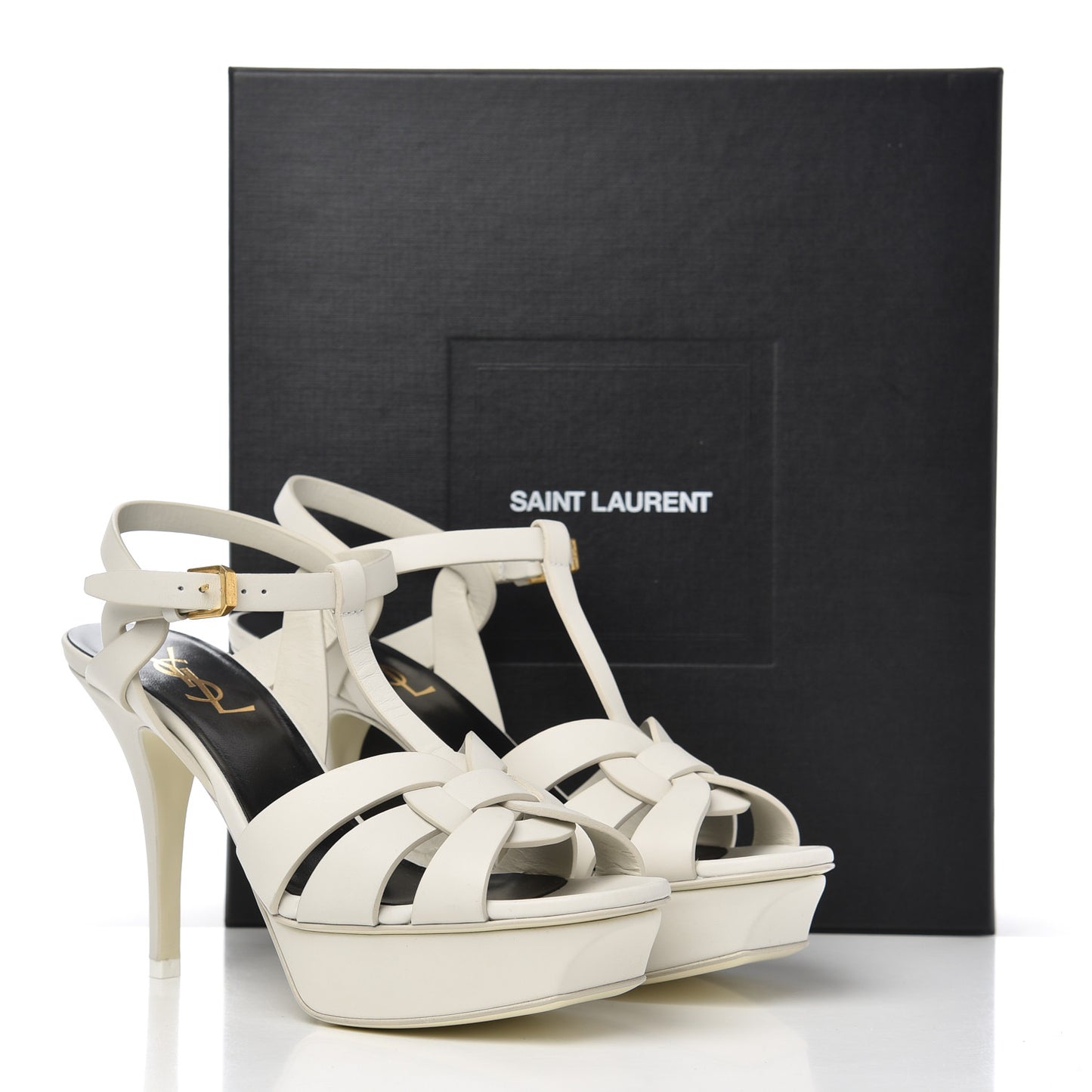 Calfskin Tribute 75 Platform Sandals 38 White