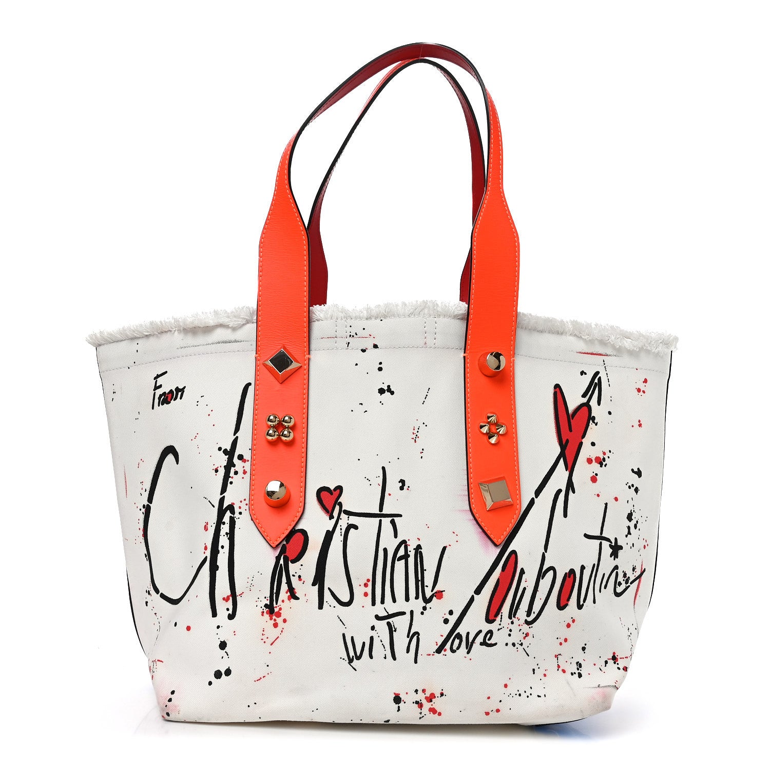 Christian Louboutin Canvas Frangibus Tote White Multicolor 1 of 10