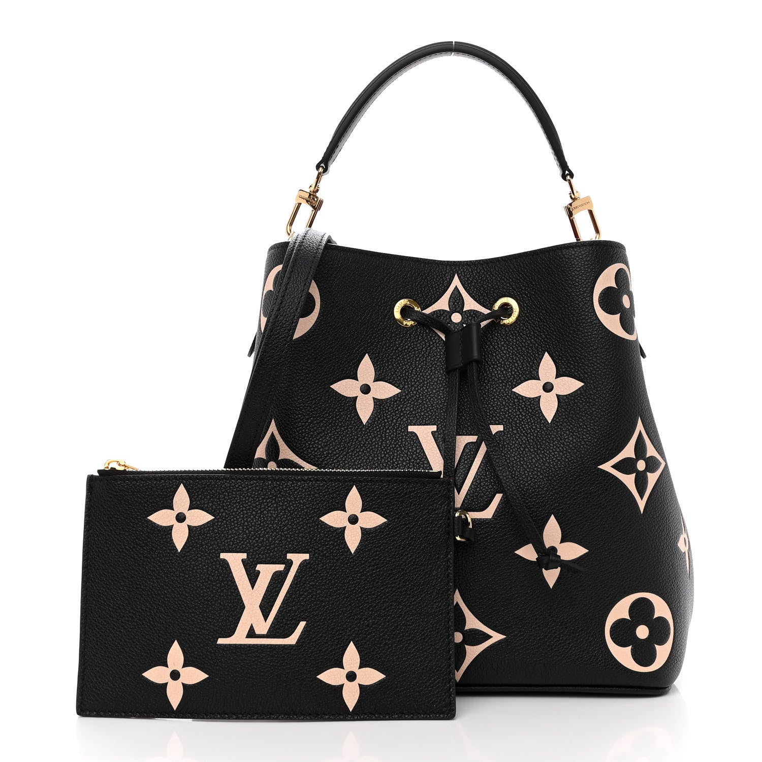 Louis Vuitton Empreinte Monogram Giant Neonoe MM Black Beige 1 of 9