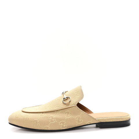 Canvas GG Monogram Womens Princetown Slippers 40 Egypt Salt