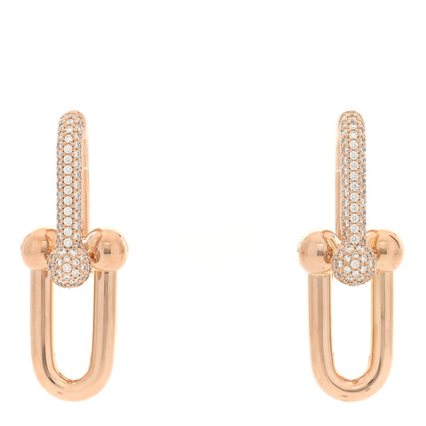 18K Rose Gold Diamond HardWear Link Earrings