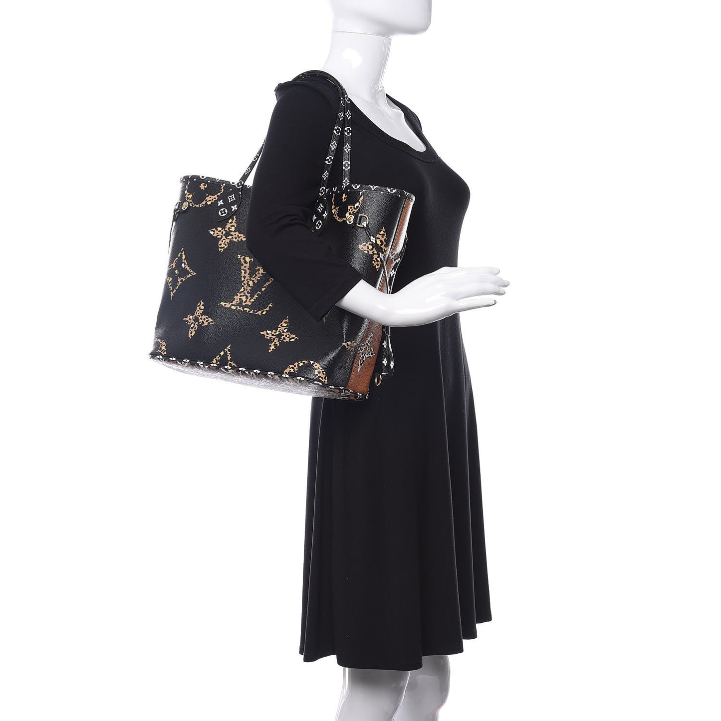 Monogram Giant Jungle Neverfull MM Black