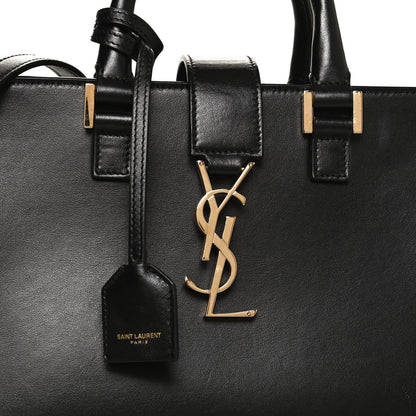 Saint Laurent Calfskin Monogram Baby Cabas Black 7 of 10