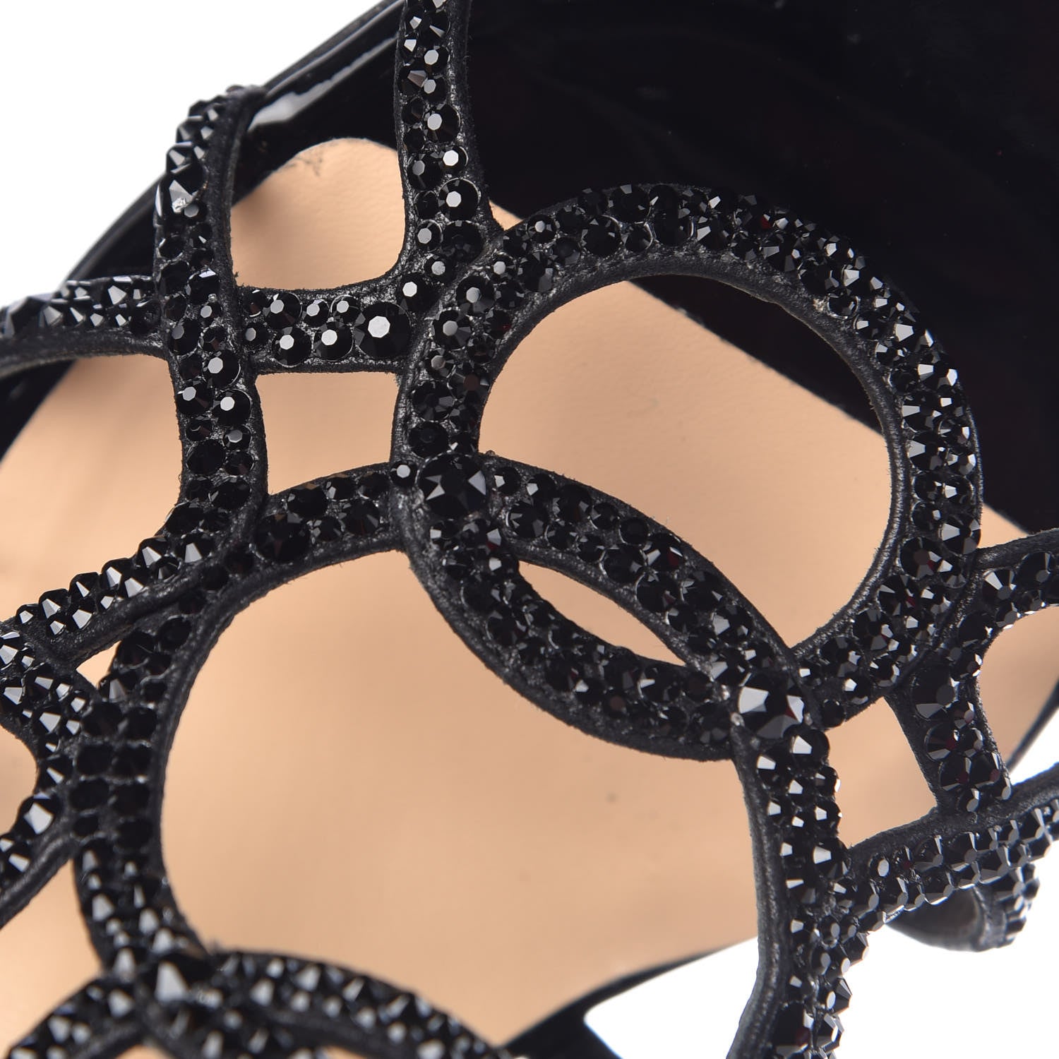 Christian Louboutin Strass Suede Patent Circonvolu 85 Sandals Heels 37.5 Version Black 10 of 11