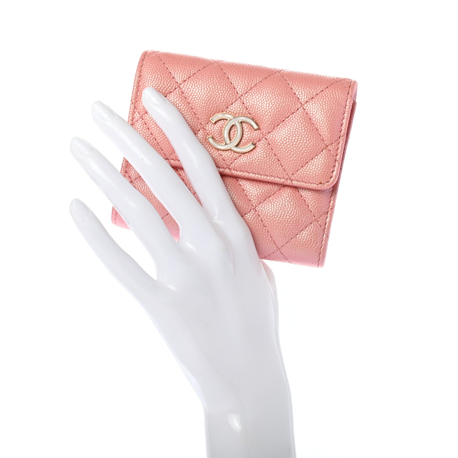 Chanel Iridescent Caviar Quilted Small Flap Wallet Rose Pink 2 of 8
