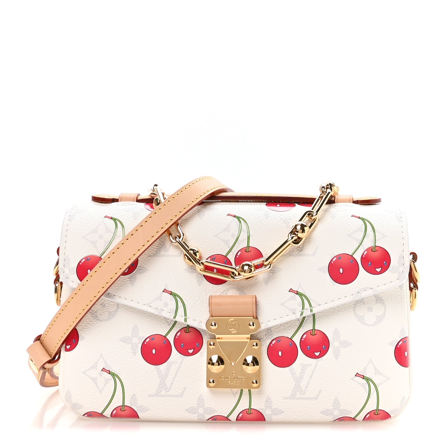 LV X TM Monogram Cerises Pochette Metis East West White