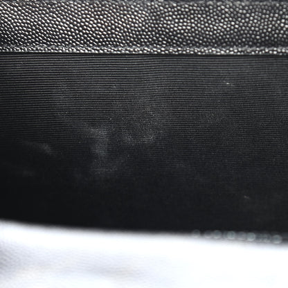 Saint Laurent Grain De Poudre Textured Mixed Matelasse Triquilt Medium Monogram Satchel Black 9 of 9