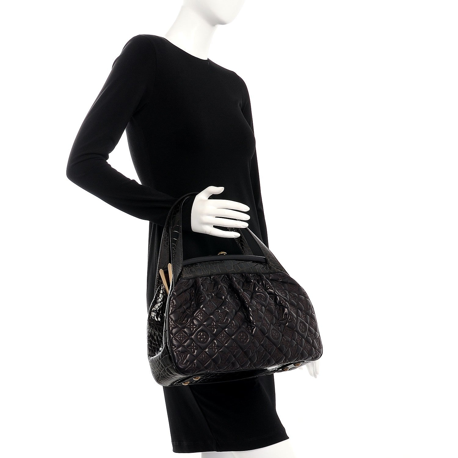Louis Vuitton Monogram Vienna Alligator Sac Fermoir GM Aubergine 2 of 7