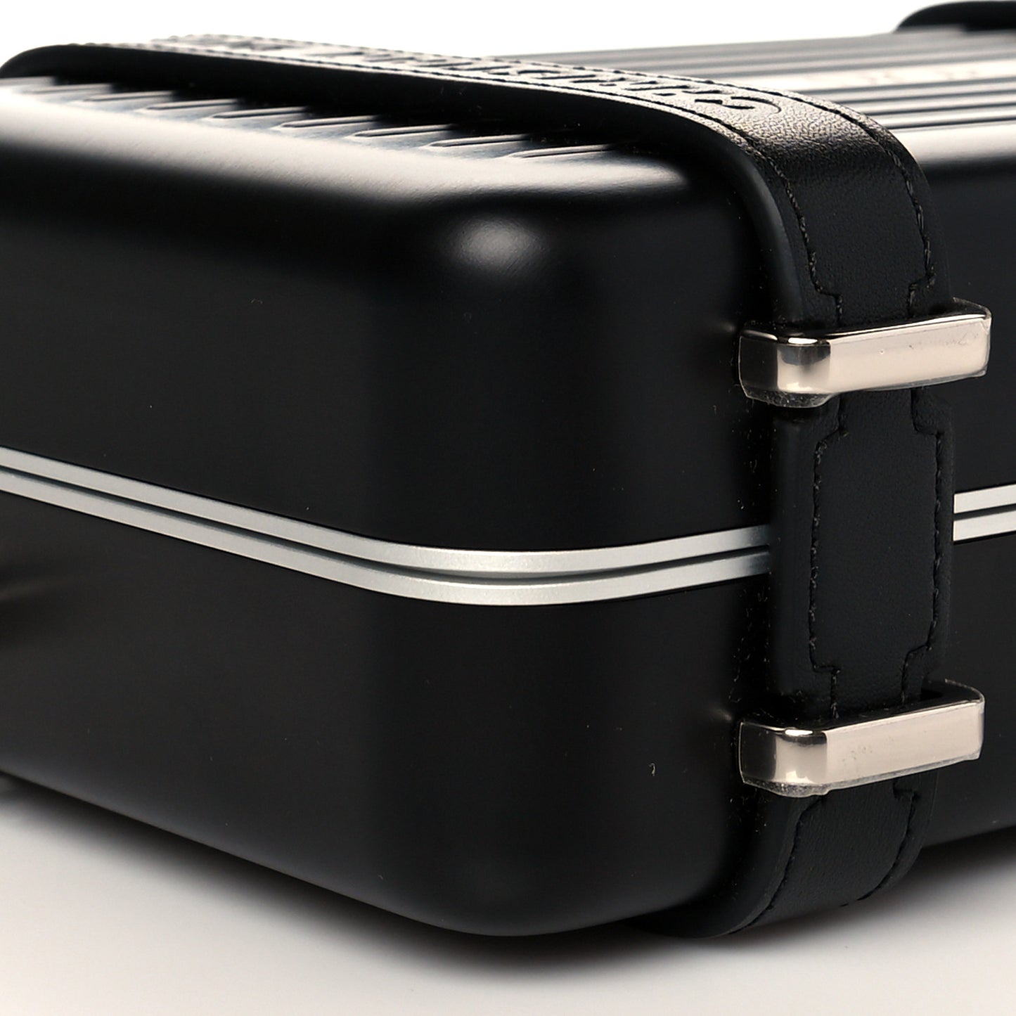 X RIMOWA Aluminum Personal Clutch On Strap Black