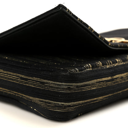 Saint Laurent Striped Fabric Monogram Tassel Kate 99 Baguette Bag Black Gold 10 of 11