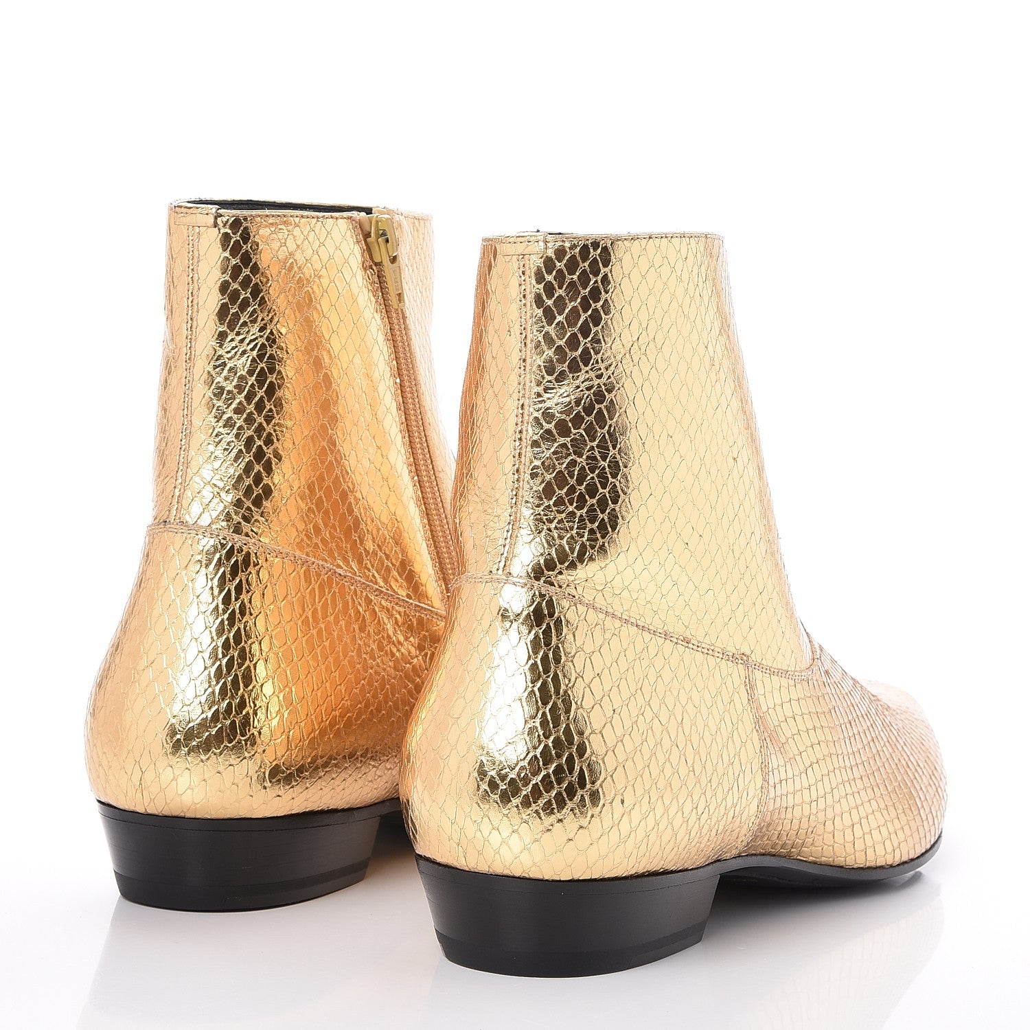 Saint Laurent Mens Metallic Python Calfskin Embossed Devon 30