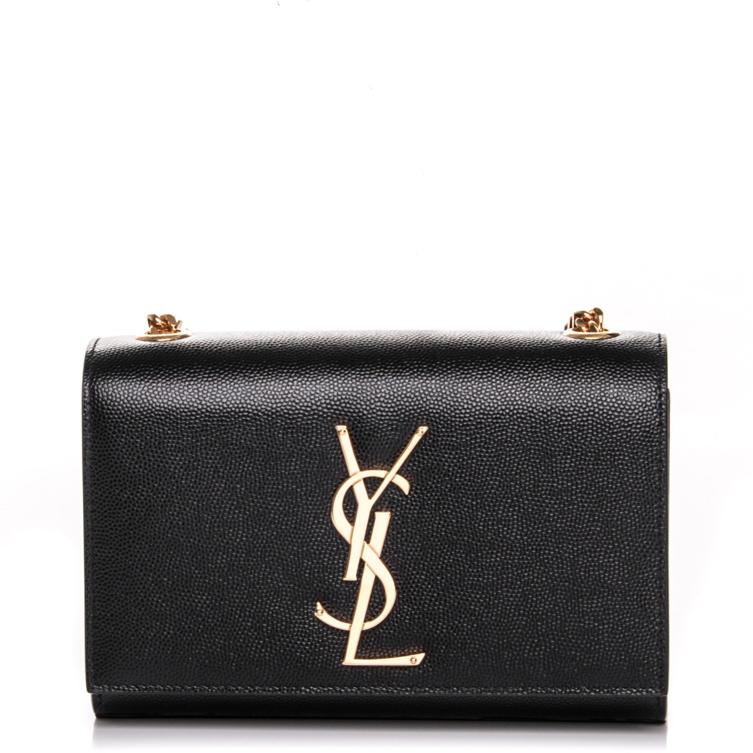 Saint Laurent Grain De Poudre Small Monogram Kate Satchel Black 1 of 6