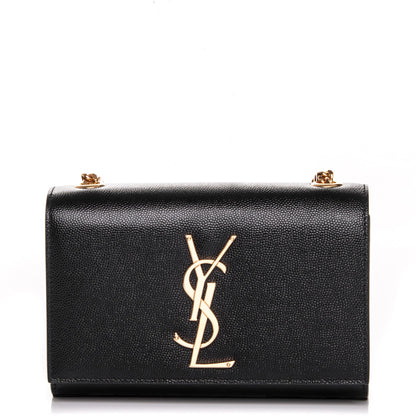 Saint Laurent Grain De Poudre Small Monogram Kate Satchel Black 1 of 6