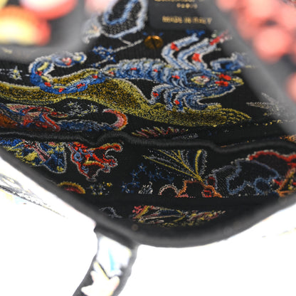 Christian Dior Canvas Embroidered Zodiac Fantastico Saddle Bag Black Multicolor 5 of 11