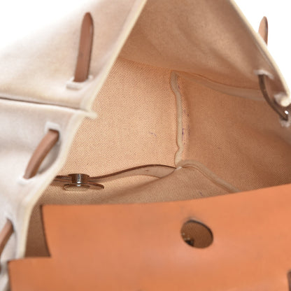 Hermes Toile Vache Calfskin Herbag 30 PM Backpack Natural 5 of 14