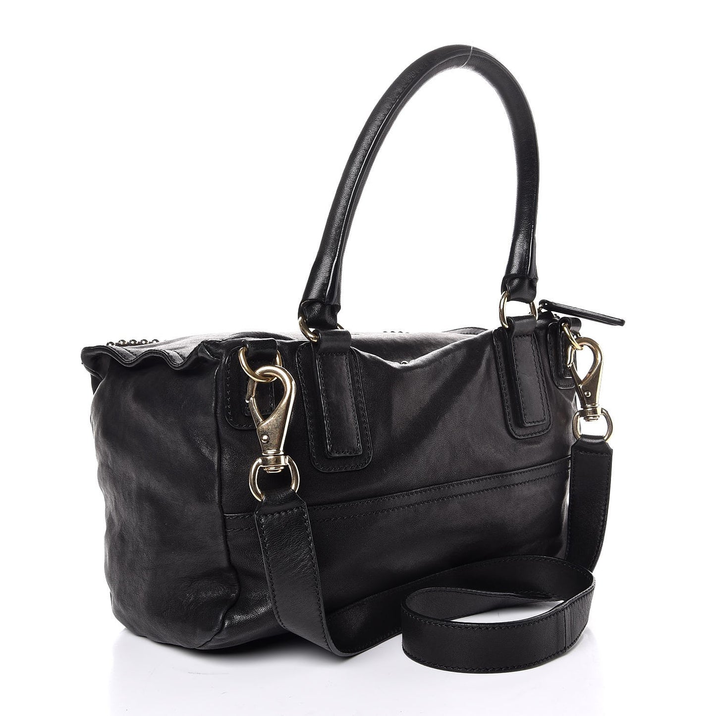 Washed Lambskin Medium Studded Pandora Black