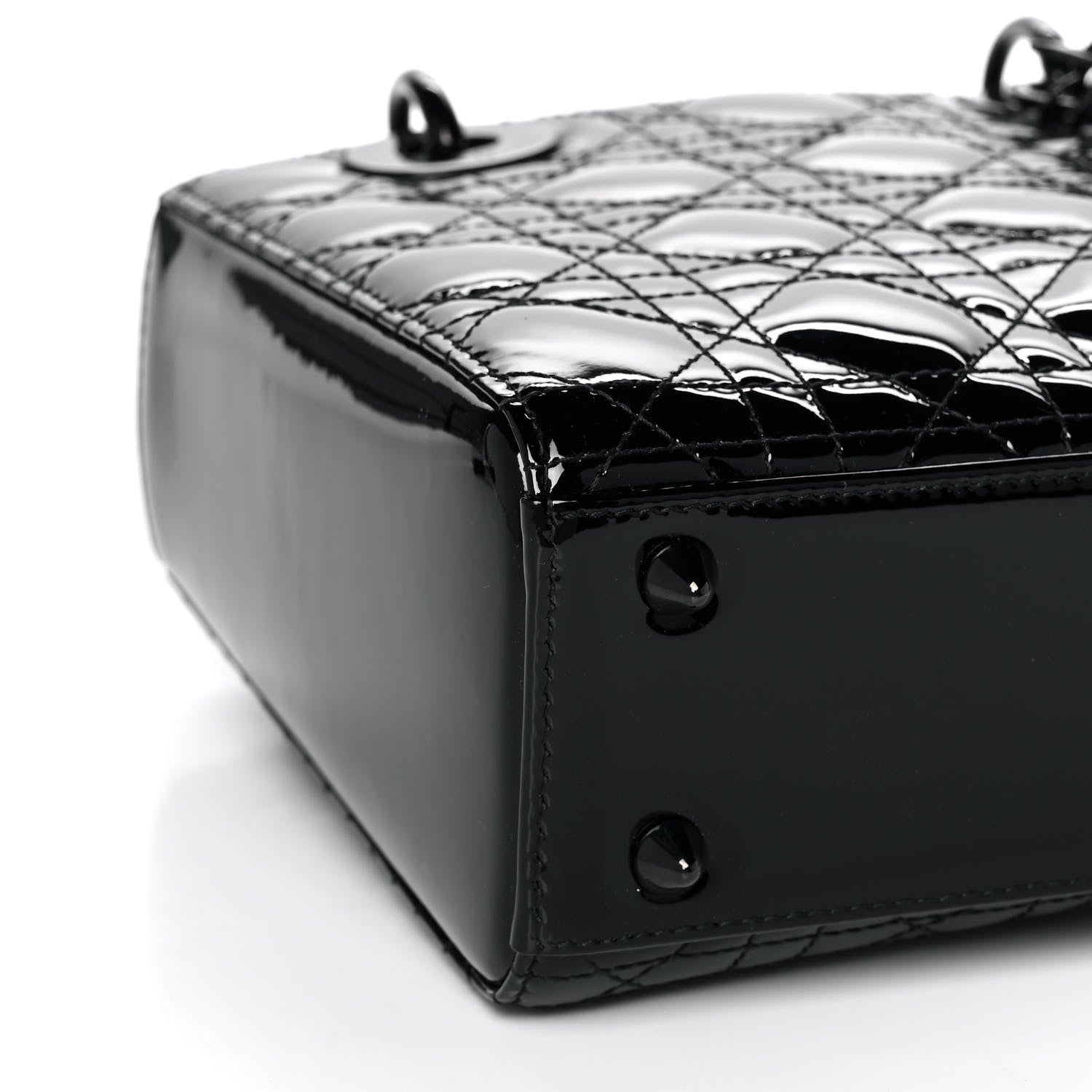 Christian Dior Patent Cannage Small Lady Dior Black 9 of 16