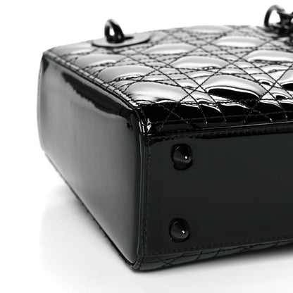 Christian Dior Patent Cannage Small Lady Dior Black 9 of 16