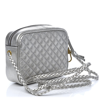 Gucci Laminated Nappa Web Trapuntata Mini GG Shoulder Bag Argento 3 of 8