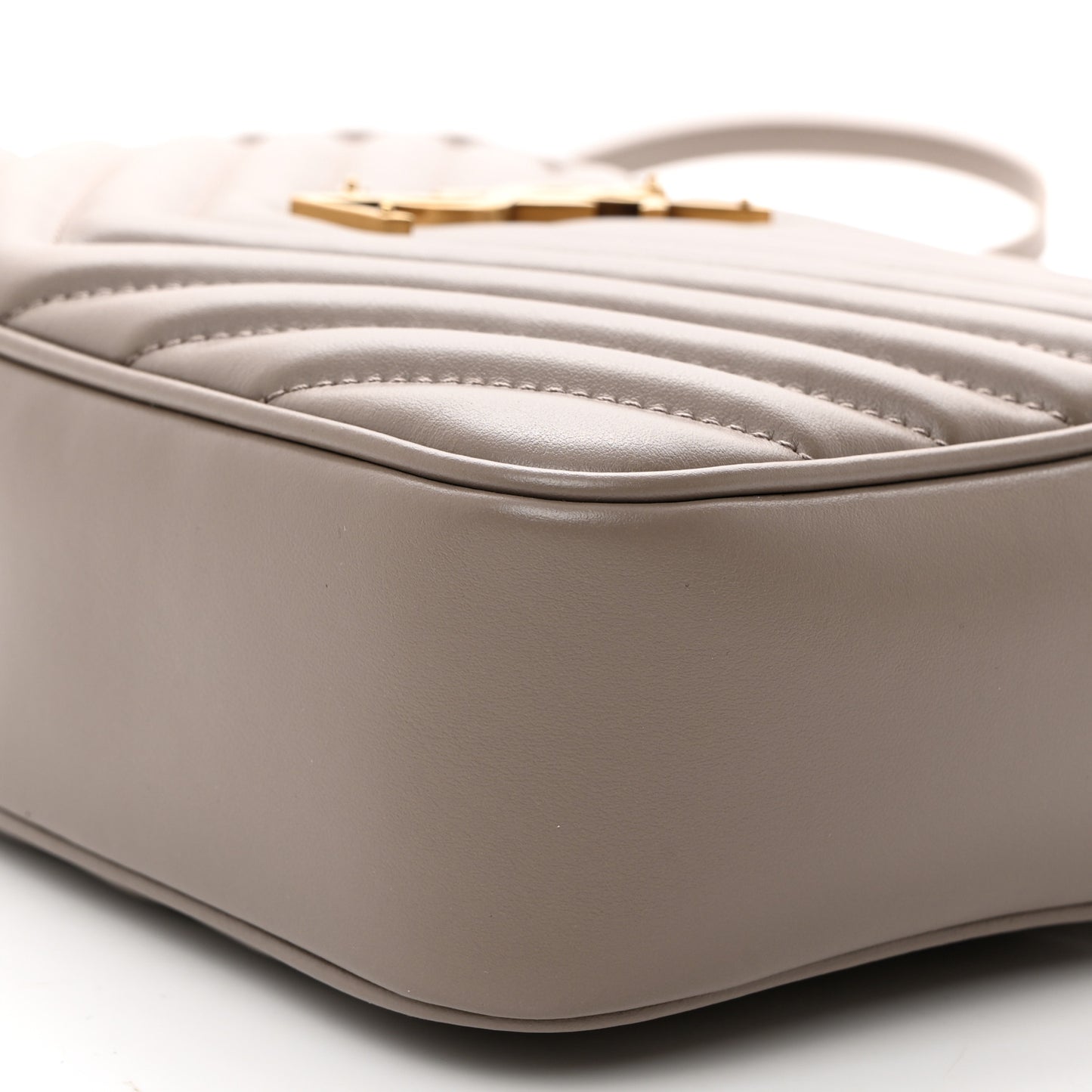 Calfskin Matelasse Monogram Lou Camera Bag Greyish Brown