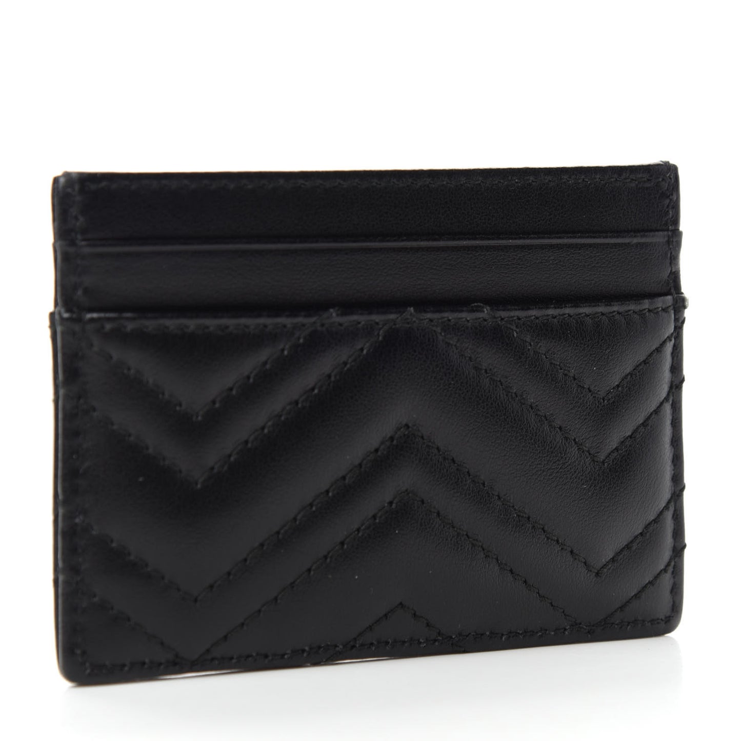 Calfskin Matelasse GG Marmont Card Holder Black