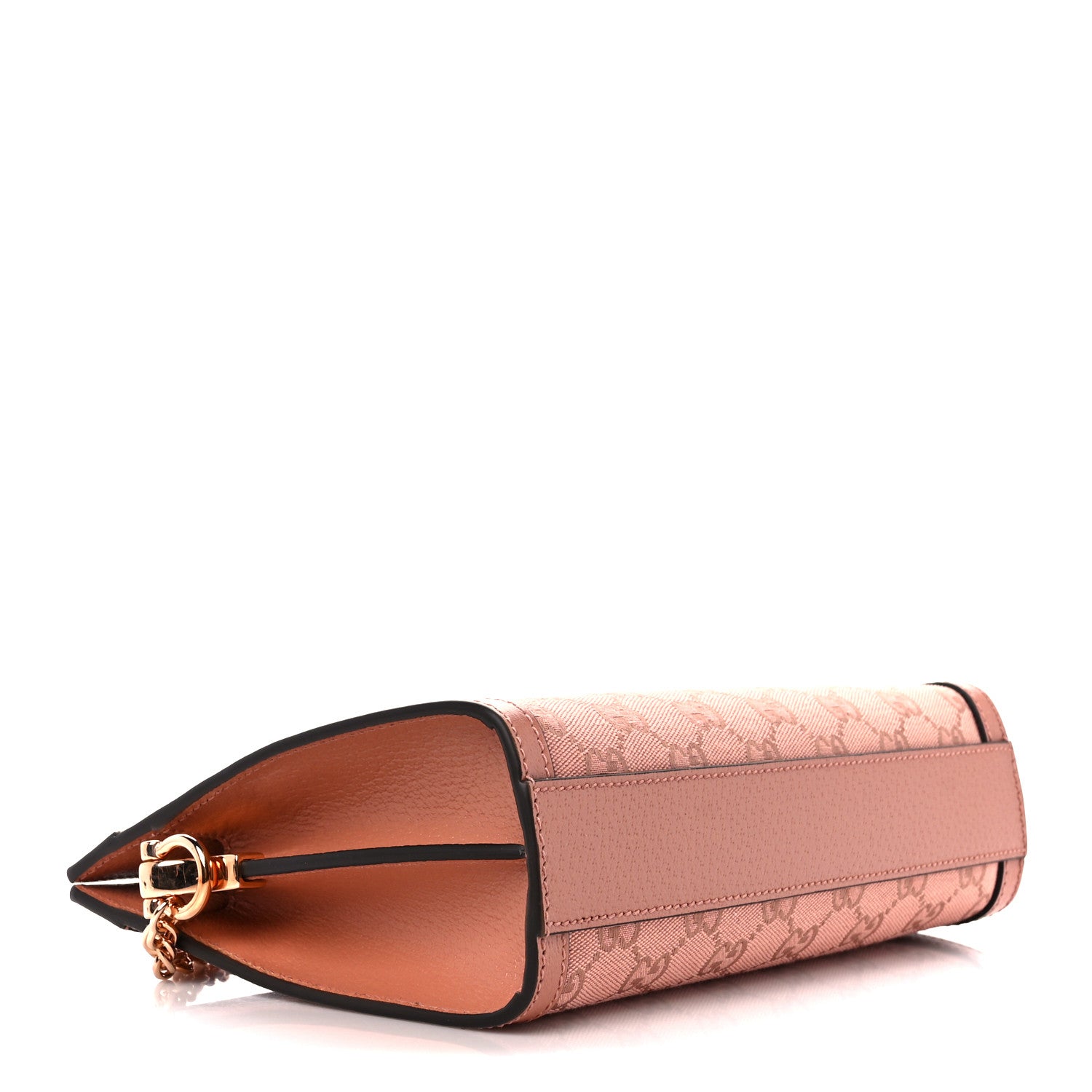 Gucci Monogram Textured Dollar Calfskin Small Ophidia Chain Shoulder Bag Cloche Rose Pink 4 of 12
