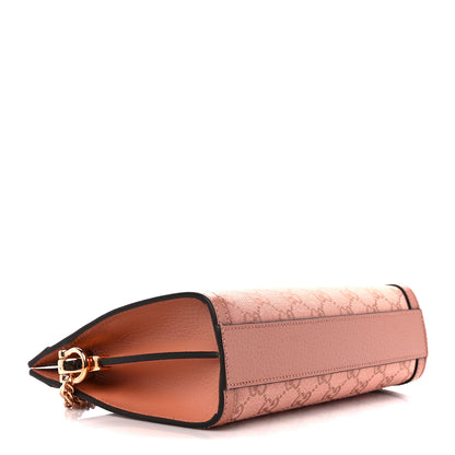 Gucci Monogram Textured Dollar Calfskin Small Ophidia Chain Shoulder Bag Cloche Rose Pink 4 of 12