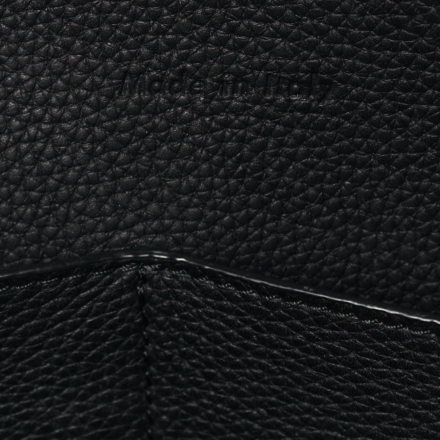 Baby Grained Calfskin Medium Tri-Fold Bag Black