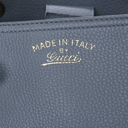 Gucci Pebbled Calfskin Medium Bamboo Shopper Tote Light Blue 9 of 13