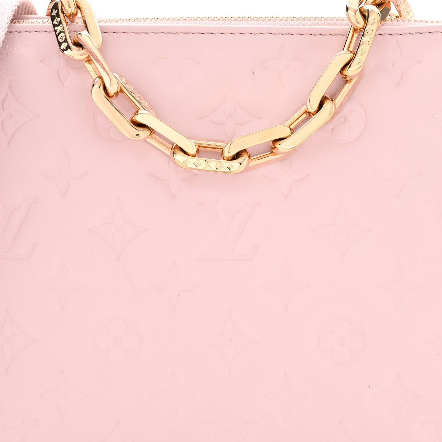 Lambskin Embossed Monogram Coussin PM Rose