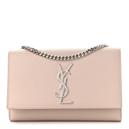 Saint Laurent Grain De Poudre Small Monogram Kate Satchel Marble Pink 1 of 11