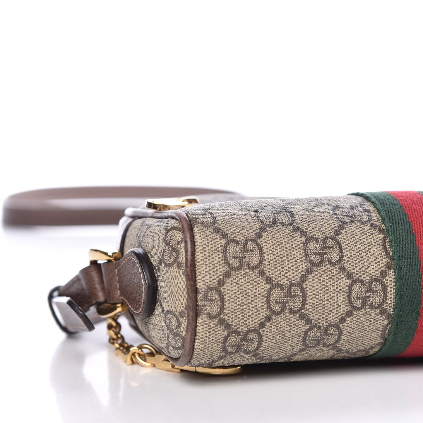 GG Supreme Monogram Web Mini Ophidia Shoulder Bag Brown
