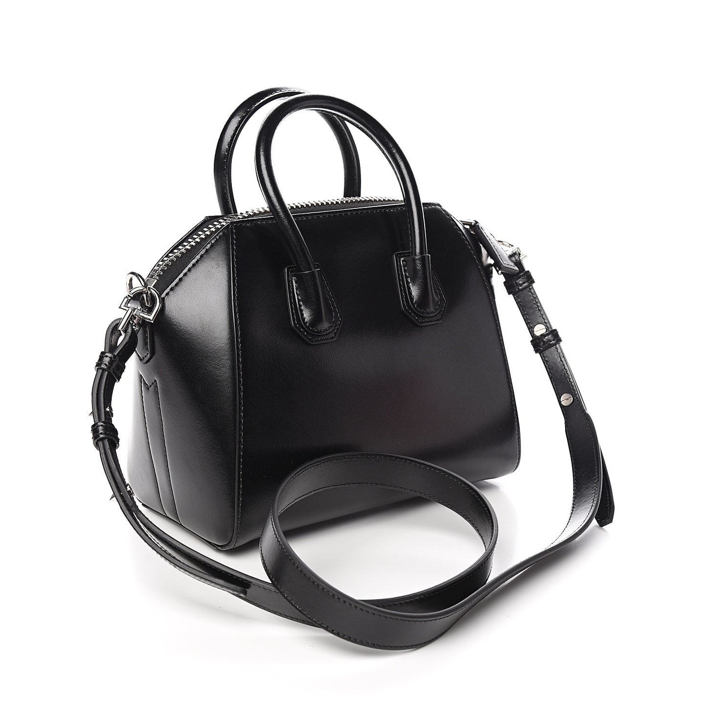 Shiny Lord Calfskin Mini Antigona Black