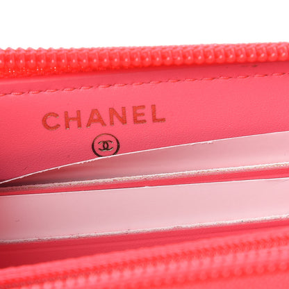 Chanel Patent Quilted Small Boy Zip Around Wallet Pink 6 of 9