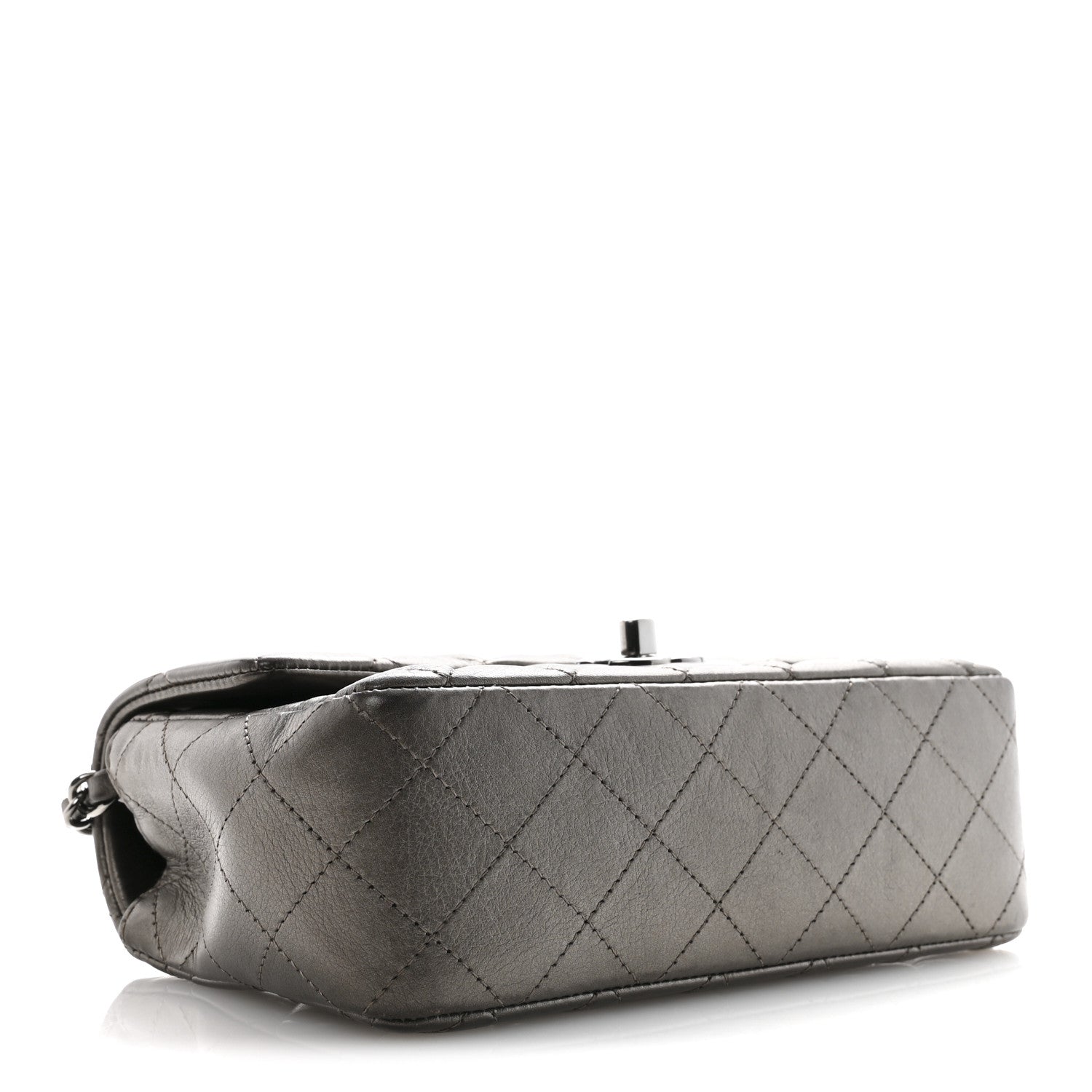 Chanel Metallic Lambskin Quilted Mini Rectangular Flap Ruthenium 4 of 13