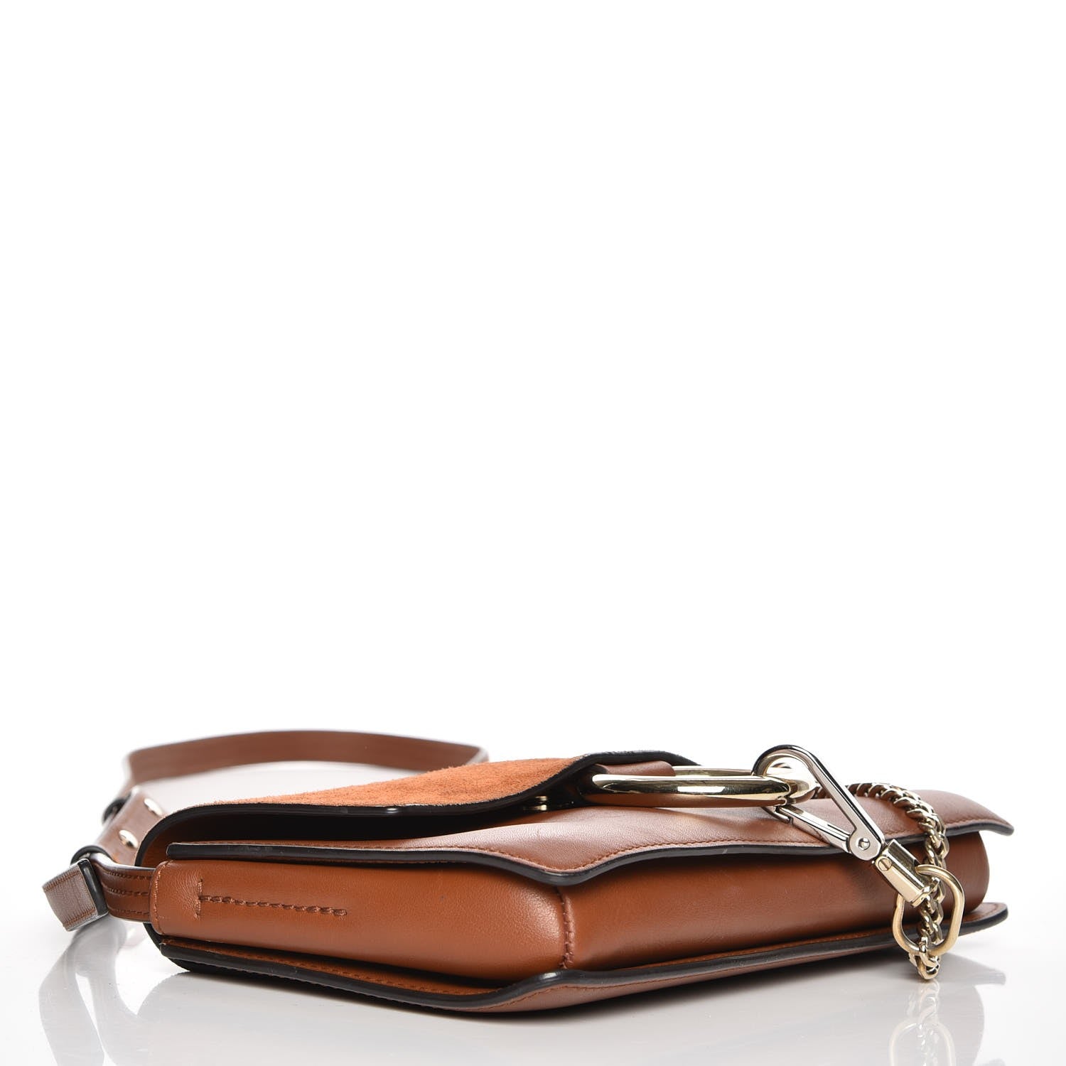 Chloe Suede Calfskin Small Faye Shoulder Bag Tobacco 4 of 10