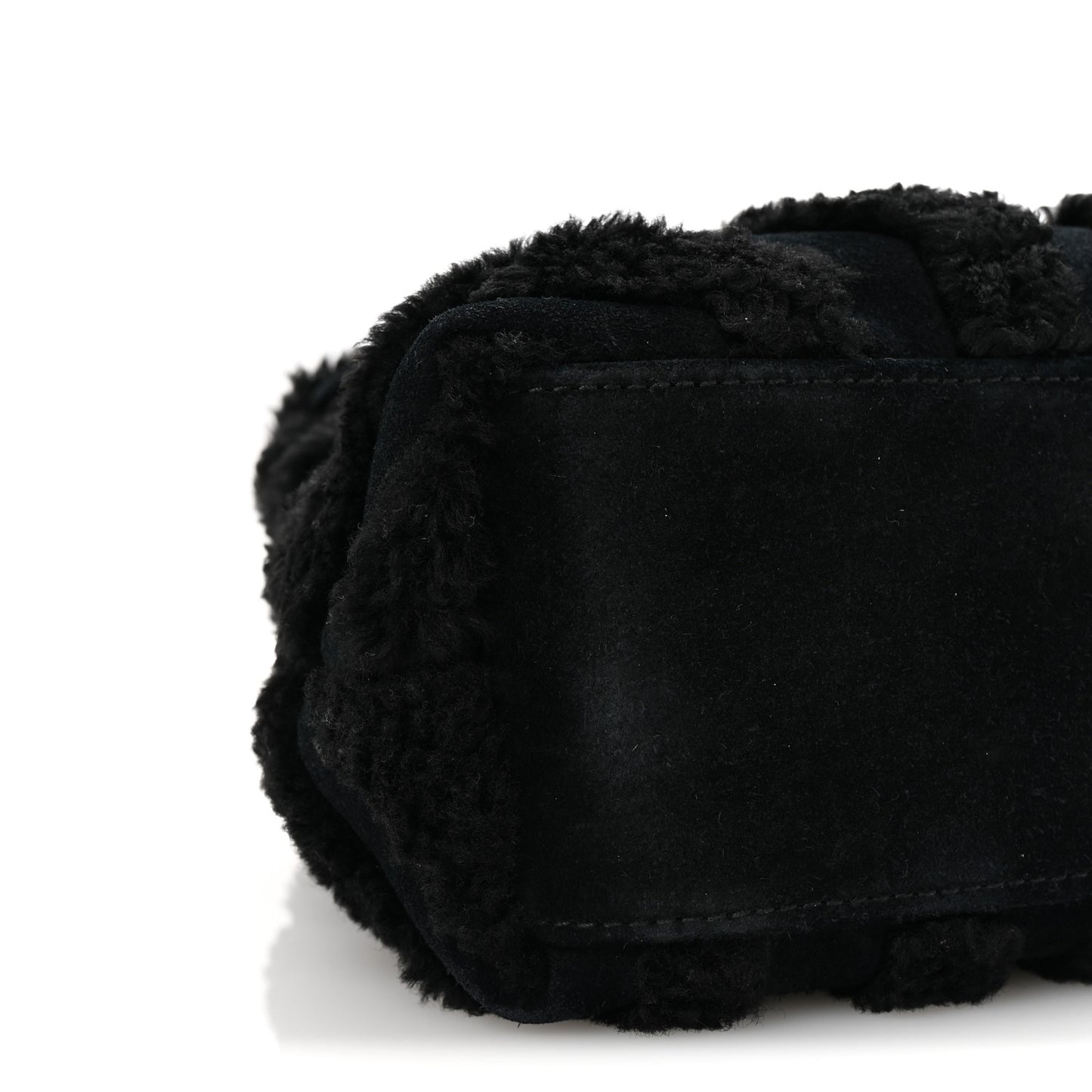 Shearling Y Quilted Monogram Small Loulou Chain Satchel Black