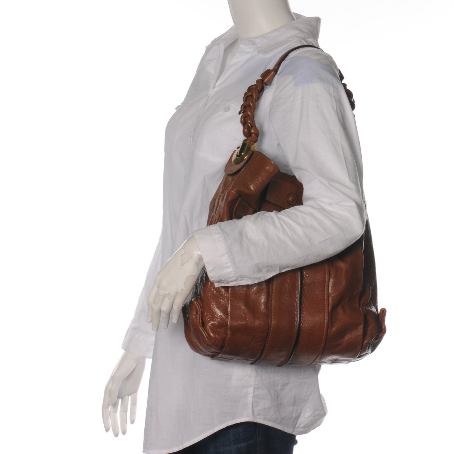 Leather Heloise Hobo Nutmeg