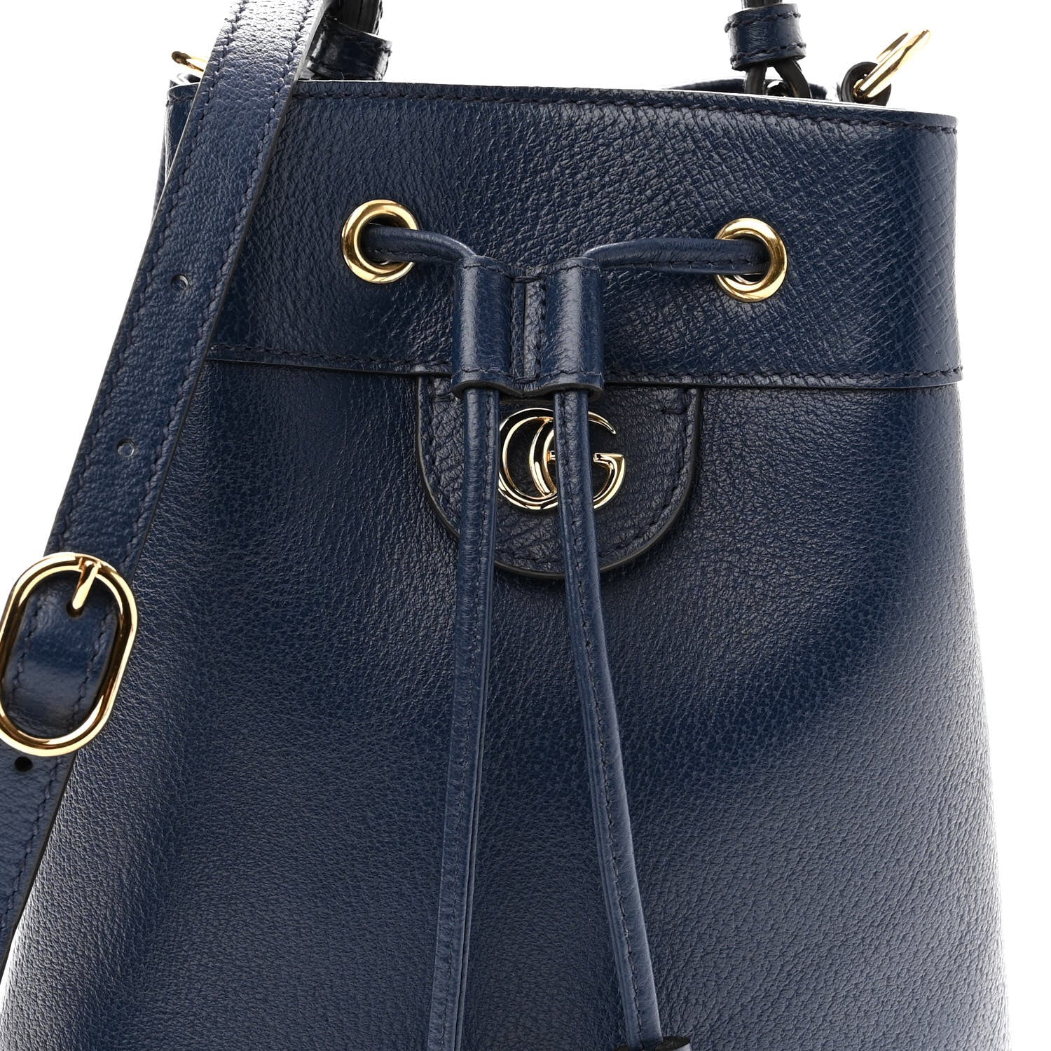 Gucci Soft Textured Calfskin Web Small Ophidia Bucket Bag Blue Agata 8 of 10
