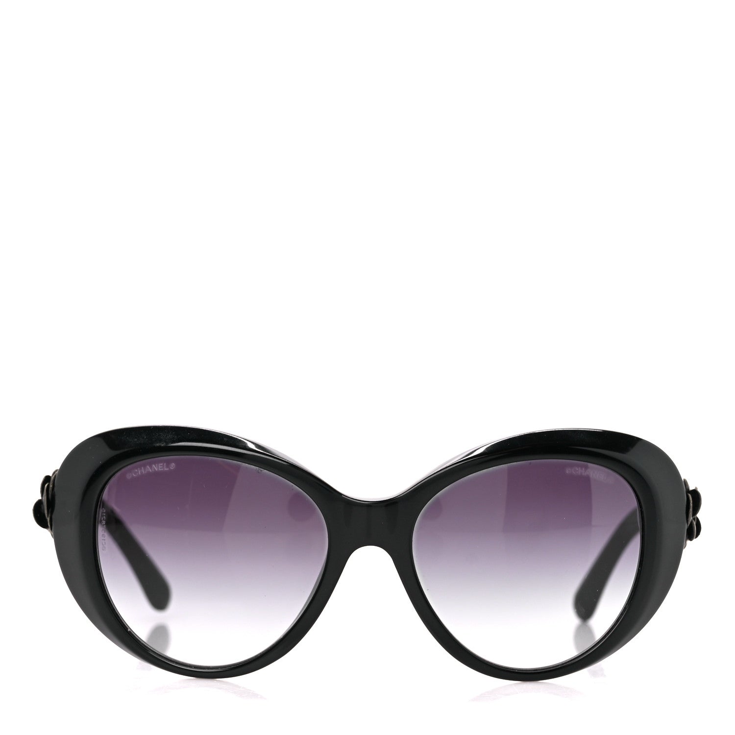 Chanel Lambskin Camellia CC 5318-Q Sunglasses Black 3 of 9