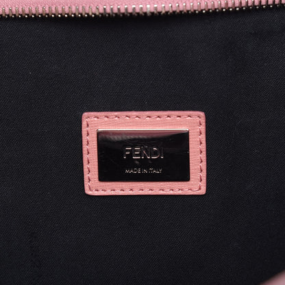 Fendi Vitello Elite Flowerland Medium Roll Tote Black 6 of 9